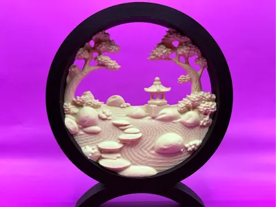 Zen Garden Cork Art Diorama